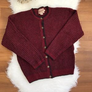 Woolrich 100% Wool Claret Cardigan